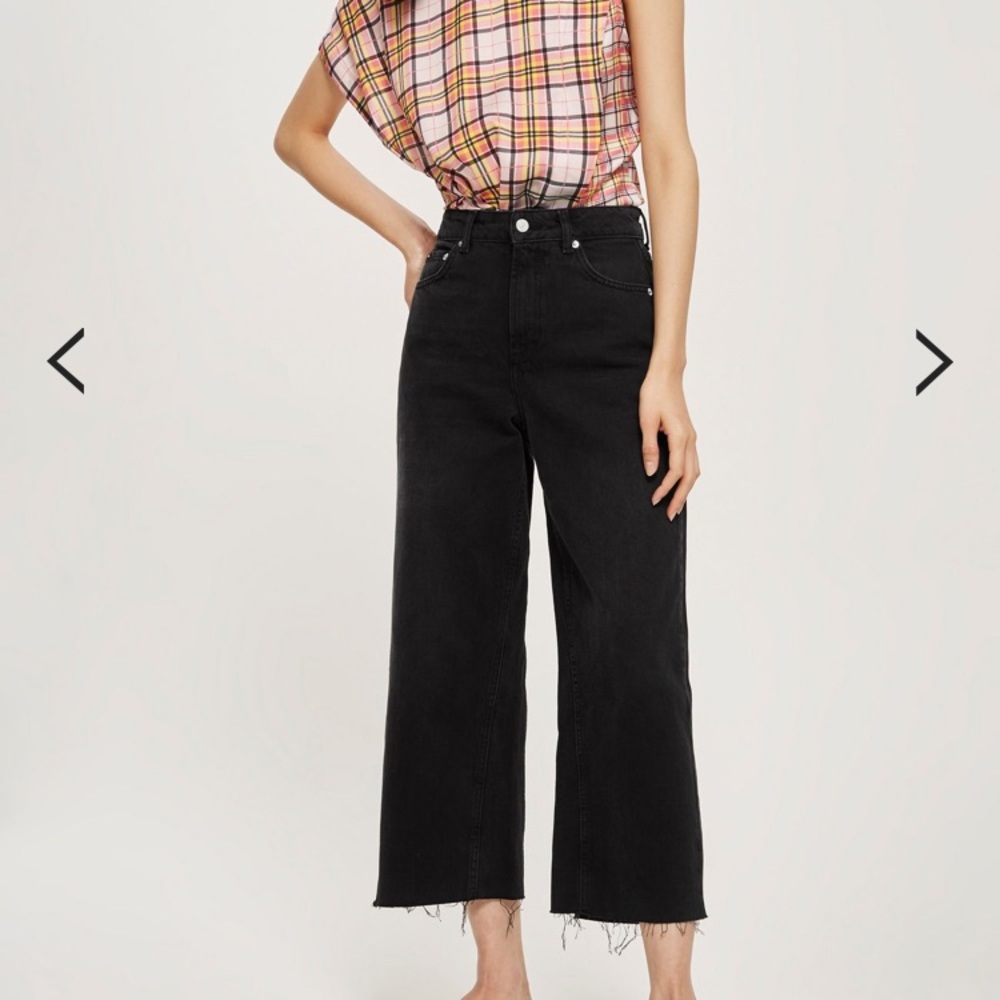 Topshop Cropped Wide Leg Jeans
